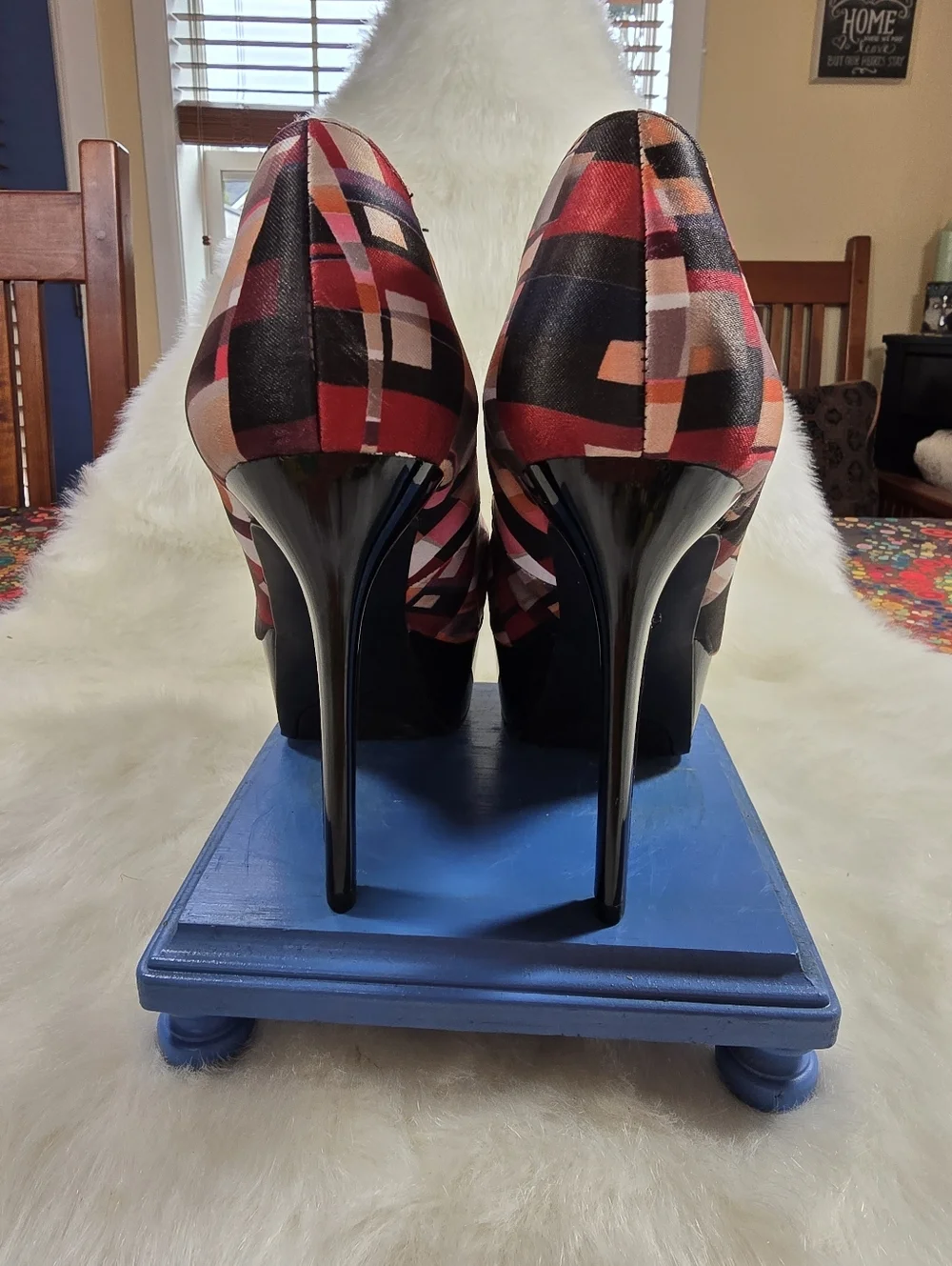 Carlos by Carlos Santana Satin Multi-Color Plaid Platform Pumps